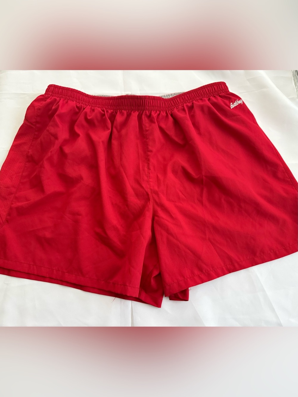 Men's  EastBay Red Performance Athletic Shorts with Elastic Waist - Size  Large